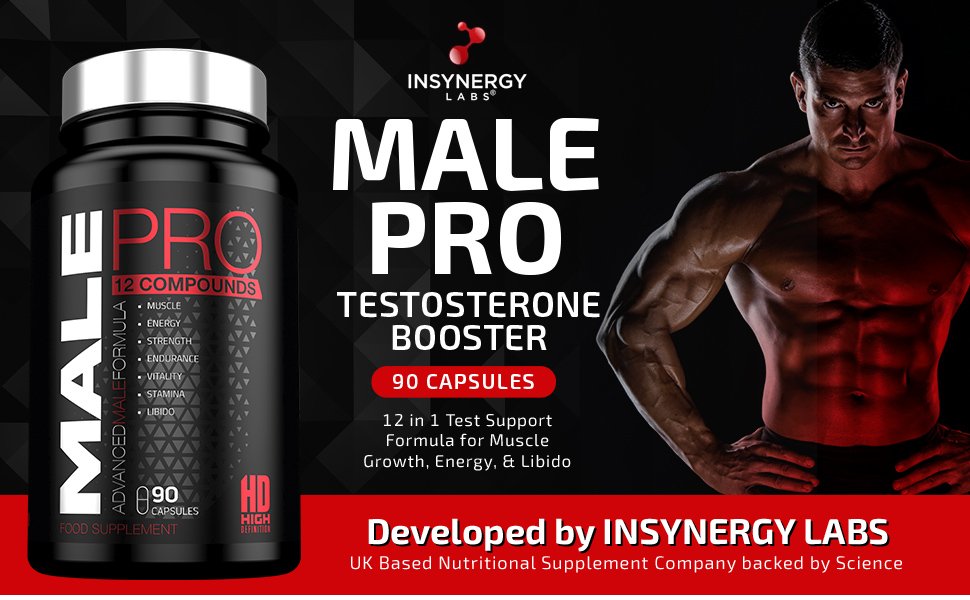 male pro testosterone booster men food supplement capsules vegan muscle growth libido enhancer